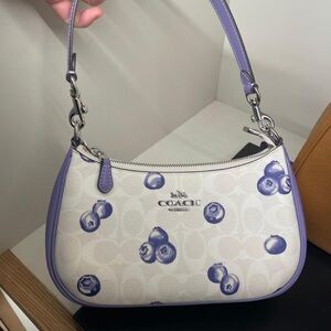 Coach Teri Shoulder Bag  With Blueberry Print